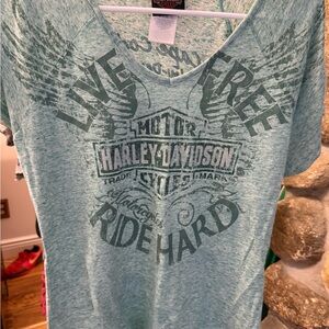 Harley-Davidson Light Green V-Neck Tee